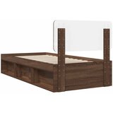  Krevetna konstrukcija s uzglavljem Smeđi hrast 100 x 200 cm | shoptok.hr