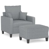  Fotelja s tabureom svjetlosiva 60 cm od tkanine | shoptok.hr