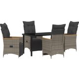 vidaXL 5-delni vrtni set z blazinami, siva poli ratan, (22086921) | Shoptok.si