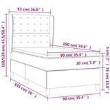 Box spring krevet s madracem crni 90x190 cm od tkanine | shoptok.hr