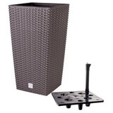  Saksija Ratan 27x27x50cm sa vodomerom - gorka čokolada 440U | ePonuda.com