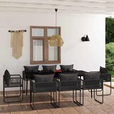  9-dijelni vrtni blagovaonski set crni | shoptok.hr
