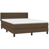 Box spring postelja z vzmetnico temno rjava 140x200 cm blago, (20895380) | Shoptok.si