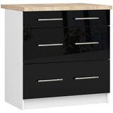 AKORD OLIWIA S80 3SZ Kabinet + BELA / ČRNA Sijajna Plošča, (21713672) | Shoptok.si