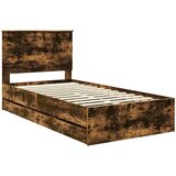  Krevetna konstrukcija s ladicama Dimljeni hrast 100 x 200 cm | shoptok.hr