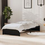 Maison Chic Posteljni okvir - Enojna postelja - Postelja za odrasle črn iz trdnega lesa 90x190 cm-J8493, (21772466) | Shoptok.si