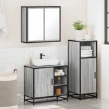 3-dijelni set kupaonskog namještaja siva boja hrasta drveni | shoptok.hr