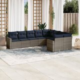 vidaXL 9-dijelni set vrtnih sofa od poliratana s jastucima sivi | shoptok.hr
