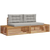  Set vanjskih sofa Prirodna i svijetlo siva 203,5 x 83 x 73 cm | shoptok.hr