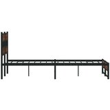 Metalni Kovinski posteljni okvir brez vzmetnice rjavi hrast 150x200 cm, (21607697) | Shoptok.si