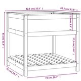  Sadilica s policom bijela 82,5x82,5x81 cm od masivne borovine | Eponuda.ba