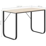  Stol za računalo crni i boja hrasta 110 x 60 x 73 cm od iverice | Eponuda.ba