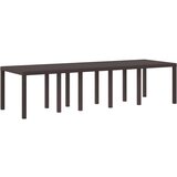 vidaXL 11-dijelni vrtni set s jastučićima smeđi poli ratan, smeđi vrtni stol 150x100x73 cm poli ratan, vrtne stolice s jastučićima 2 komada smeđi poli ratan, vrtne stolice s jastučićima 4 komada smeđi poli ratan | shoptok.hr