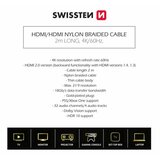 Swissten kabel HDMI 2.0, 60Hz, 18GB/s, 4K, do 21:9, 2m, pozlaćeni konek, crni | shoptok.hr