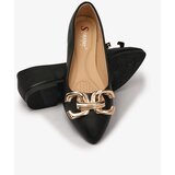 Resti Black women's pointed-toe ballerinas with embellishment on the nose Figgda | Shoptok.si