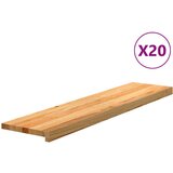  Gazišta stepenice 20 kom svjetlosmeđi 110x30x2 cm masivna hrast | shoptok.hr