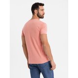 Ombre BASIC men's classic cotton tee-shirt with a v-neck - pink | shoptok.hr