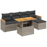  6-dijelni set vrtnih sofa od poliratana s jastucima sivi | shoptok.hr