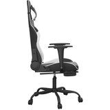  Gaming stol z oporo za noge črno in belo umetno usnje, (21152291) | Shoptok.si