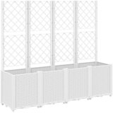  Vrtna sadilica s rešetkom bijela 160 x 40 x 140 cm PP | shoptok.hr