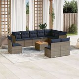 vidaXL 11-dijelni set vrtnih sofa od poliratana s jastucima sivi | shoptok.hr