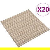 vidaXL Talna obloga preproga 20 kosov 5 m² 50x50 cm črtasta bež | Shoptok.si