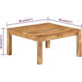 vidaXL Stolić za kavu 80 x 80 x 40 cm od masivnog bagremovog drva | shoptok.hr