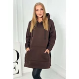 Kesi Insulated sweatshirt with slits on the sides of brown color