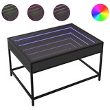  Stolić za kavu s beskonačnim LED svjetlima crni 70 x 50 x 41 cm | shoptok.hr