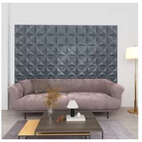  3D stenski paneli 12 kosov 50x50 cm origami sivi 3 m²