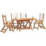 5-dijelni vrtni blagovaonski set od drva bagrema i tekstilena | shoptok.hr