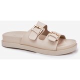 EVENTO Women's Slippers With Golden Buckles Beige Sonarea | shoptok.hr