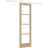  Klizna vrata Prirodna 61 x 198,5 cm Masivna borovina i staklo | shoptok.hr
