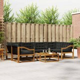  Set vanjskih sofa 7 kom. Prirodna i crna Cijene