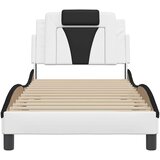  Okvir kreveta Viana bez madraca bijelo-crni 90 x 200 cm umjetna koža | shoptok.hr