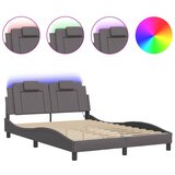 Furnova Posteljni okvir z LED lučkami siv 140x200 cm umetno usnje, (21935503) | Shoptok.si