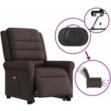  Električni masažni naslonjač na podizanje od tkanine tamnosmeđi | shoptok.hr