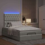 vidaXL Otomanski posteljni okvir z vzmetnicami siv 120x190cm žamet | Shoptok.si