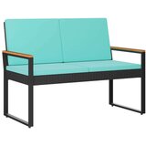  Vanjska klupa Crna i Tirkizna 107 x 61 x 80 cm poliratan | shoptok.hr