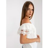Fashion Hunters White Spanish blouse with short sleeves Cene