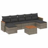  The Living Store Vrtna sedežna garnitura 8-delna z blazinami siv poli ratan - Vrtna Sedežna Garniture, (21464376) | Shoptok.si