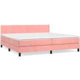 The Living Store Box spring postelja z vzmetnico roza 200x200 cm žamet - Box Spring Postelja, (21492563) | Shoptok.si