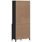  Visoka komoda VIKEN crna 80 x 40 x 190 cm od masivne borovine | Shoptok.si