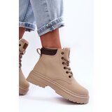 Boto Women's Quilted Lined Lace-Up Boots Beige Corbin | ePonuda.com