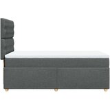 vidaXL Box spring postelja z vzmetnico temno siva 100x200 cm blago | Shoptok.si