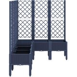  Vrtna sadilica s rešetkom plava siva 160x120x142 cm PP | shoptok.hr