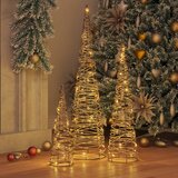  Božićno drvce 3 pcs Topla bijela 20 x 20 x 80 cm Ratan | shoptok.hr