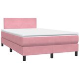 Box Spring krevet s madracem i LED ružičasti 120x220 cm samt | shoptok.hr
