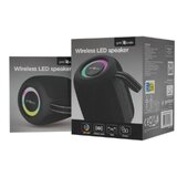 SPK-BT-LED-05-BK Portable Bluetooth RGB LED TWS speaker, 8W, BT, FM, USB, Handsfree, Black