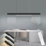 Nettlife viseča LED svetilka črna Diam.107CM Moderna 32W zatemnilna aluminijasta nastavljiva višina z daljincem Dolga linearna, (22123081) | Shoptok.si